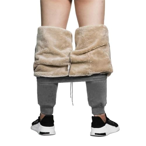 Image of MANLUODANNI Mens Tracksuit Fleece Pants Sports Work Casual Jogging Running Bottoms Grey-S