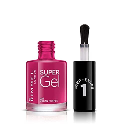 Image of Rimmel Super Gel, 25 Urban Purple, Long-Lasting Nail Polish, Glazed Finish, Easy Application, Gel-like Manicure, Chip Resistant, Clean Formula, 12ml