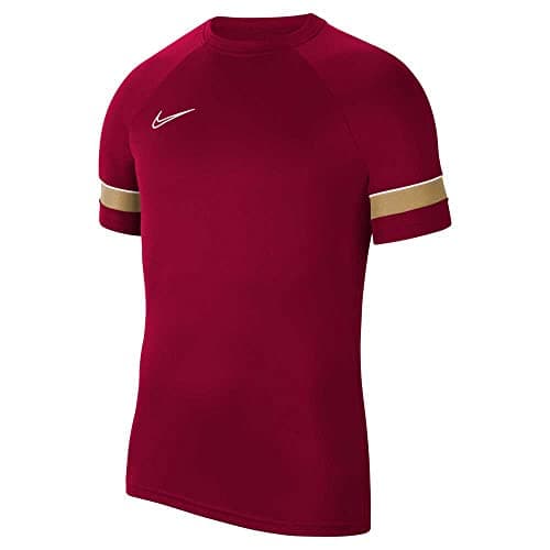 Image of Nike Men's Academy 21 Training Top T-Shirt, Mens, T-Shirt, CW6101-677, Team Red/White/Jersey Gold/White, S