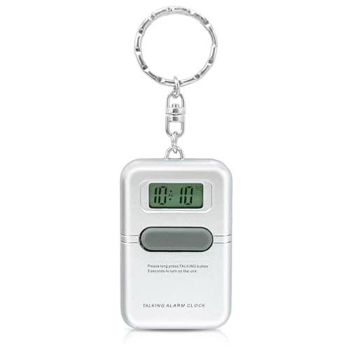 Image of MAUJOY English Talking Keychain Clock,Talking Alarm Clock Keychain,Small Travel Alarm Clock Keychain,Battery Operated Talking Clock for Seniors Blind Elderly Visually Impaired