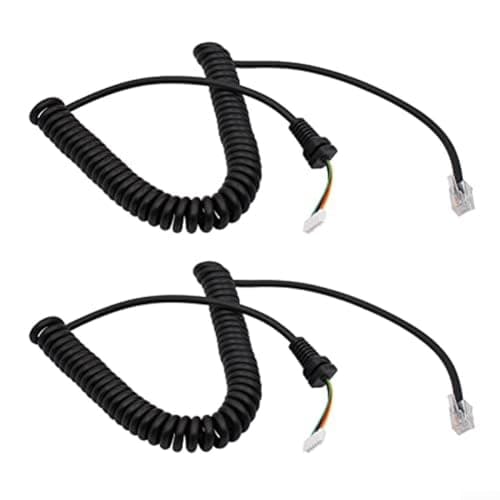 Image of Elchuiaby 2 Pack Microphone Cord for For yaesu MH48 MH48A6J MH36 MH36A6J MH42 and FT-1500M FT-2800M FT-7100M FT-7800 FT-8800 FT-8900R Two-Piece Replacement