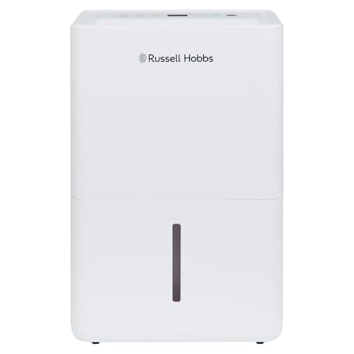 Image of Russell Hobbs Dehumidifier 10 Litre/Day with Digital Display for Damp, Mould & Moisture in Home, Kitchen, Bedroom, Office, Caravan, Laundry Drying, 30m2 Room Coverage, Smart Timer, White, RHDH1002
