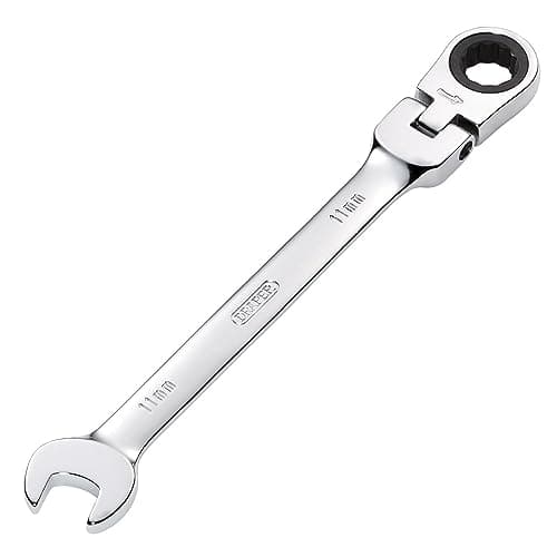 Image of Draper 52012 Hi-Torq Metric Flexible Head Ratcheting Combination Spanner, 11mm