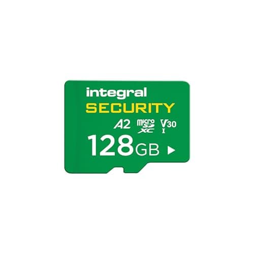 Image of Integral 128GB High Endurance microSD Card, UHS-I V30 U3 A2, 4K for CCTV, Dash Cams, Home Security, Baby monitors & Body cams, Up to 24 Hours Overwrite and 24,000 Hours Continuous Recording.