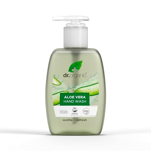 Image of Dr Organic Aloe Vera Hand Wash, Soothing, Cleansing, Natural, Vegan, Cruelty-Free, Paraben & SLS-Free, Recycled & Recyclable, Organic, 250ml, Packaging may vary