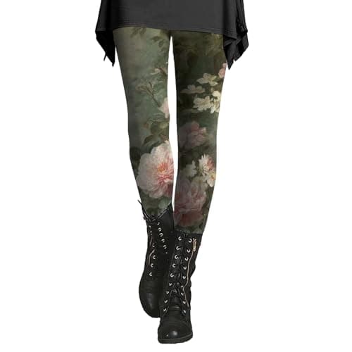 Image of Leggings for Women UK Tummy Control Autumn and Winter High Waisted Trousers Artistic Printed Ladies Soft Stretchy Yoga Pants for Workout Fitness 2025 (Pink, XL)