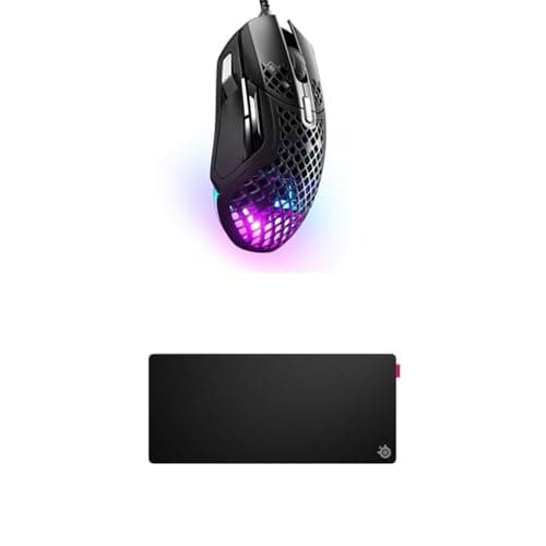 Image of SteelSeries Aerox 5 - Holey RGB Gaming Mouse - Ultra-lightweight Water Resistant Design - 18K DPI TrueMove Air Optical Sensor QcK XL Performance Speed Gaming Mousepad 900x400mm