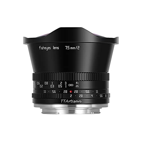 Image of TT Artisan 7.5 mm F2.0 APS-C Fisheye Lens Connection Sony E Mount Black Ultra Wide Angle Lens with 180 Degree Viewing Angle