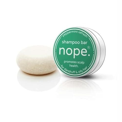 Image of nope. Haircare Peppermint Refresh Vegan friendly and plastic free Shampoo Bar Travel Set, Anti-Dandruff & Oily Scalp Control with Leak-Proof Travel Tins, 70g