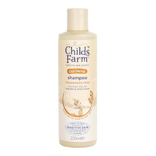 Image of Childs Farm OatDerma Hair Shampoo, Fragrance and Tear Free, Soothing for Sensitive Skin and Scalp, Baby, Kids, 250ml