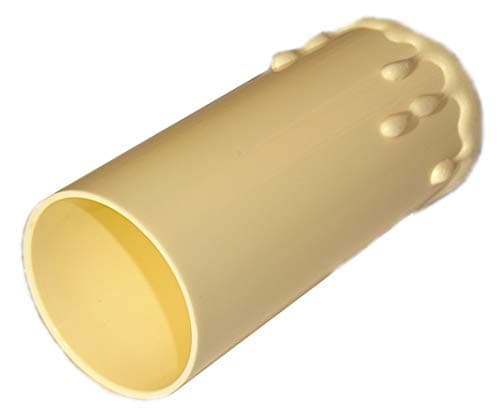 Image of 5 Chandelier Candle Plastic Drips Choice of Three Sizes in White Or Cream Light Pendant Bulb Cover Sleeve Antique Specification Light Lamp Restoration Parts (CREAM, 80mm high x 36mm max di)
