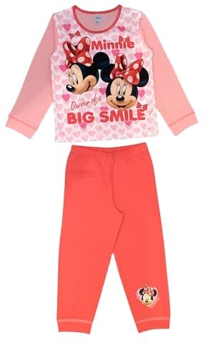 Image of Disney Minnie Mouse, Girls 2 Piece Pyjamas Set Featuring Minnie Mouse Owner Of A Big Smile, Pink, Age 4-5 Years