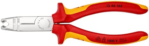Image of KNIPEX Stripping Pliers Self-Service Card Chrome-Plated Insulated with Multi-Component Grips, VDE-Tested 165 mm, 13 46 165 SB