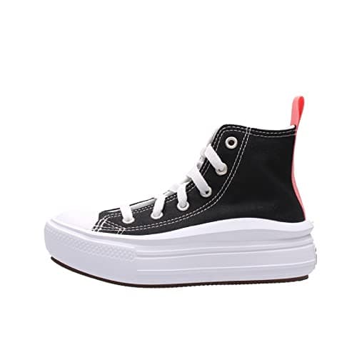 Image of Converse Chuck Taylor All Star Move Canvas Hi Trainers Girls Black/Pink - 13.5 Kid (13 Kid) - Hi Top Trainers Shoes