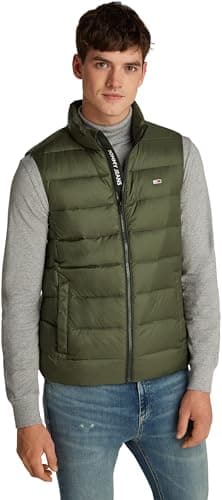 Image of Tommy Jeans Men’s Lightweight Down Gilet, Green (Fatigue Green), XXL