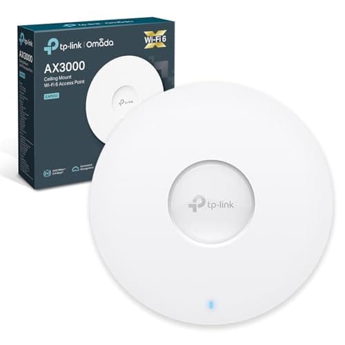 Image of TP-Link EAP650 WiFi 6 Access Point, AX3000 Dual Band Gigabit Wireless Access Points, Power Adapter included, Seamless Roaming Extended Range, Omada Mesh, Support PoE+Powered, Mount to Wall or Ceiling