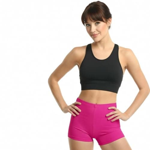 Image of LUXFAB New Ladies Stretch Shorts Womens Hot Pants Elasticated Waist Knickers Sizes UK 8-18 Neon Pink