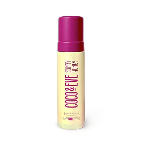 Image of Coco & Eve Sunny Honey Bali Bronzing Foam. Natural Sunless Self Tanner Mousse. Anti Cellulite, Organic Sunless Self Tanning Lotion (Dark)