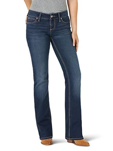 Image of Wrangler Women's Retro Mid Rise Boot Cut Jean, Dark Wash, 15W x 32L
