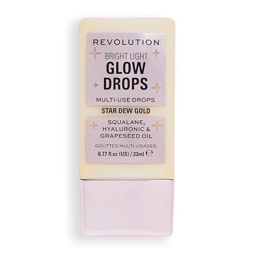 Image of Makeup Revolution, Bright Light Glow Highlighter Drops, Illuminating Finish, Golden Star Dew, 23ml