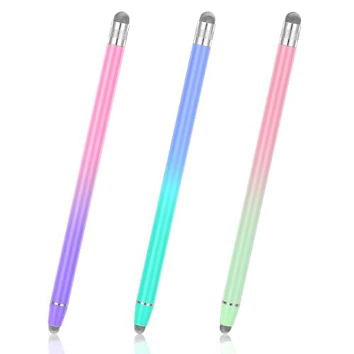 Image of Thinp 3 Pcs Stylus Pens for Touch Screens, 2 in 1 Stylus Pen for Tabelt High Precision And Sensitivity Stylists Pens Multicolored Double Rubber Tips Compatible with Phone, Android and Samsung Tab