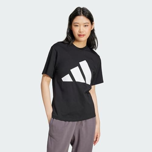 Image of adidas Women's Essentials Big Logo Cotton T-Shirt, Black/White, XS