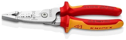 Image of KNIPEX WireStripper Metric Version self-Service Card Chrome-Plated Insulated with Multi-Component Grips, VDE-Tested 200 mm, 13 76 200 ME SB