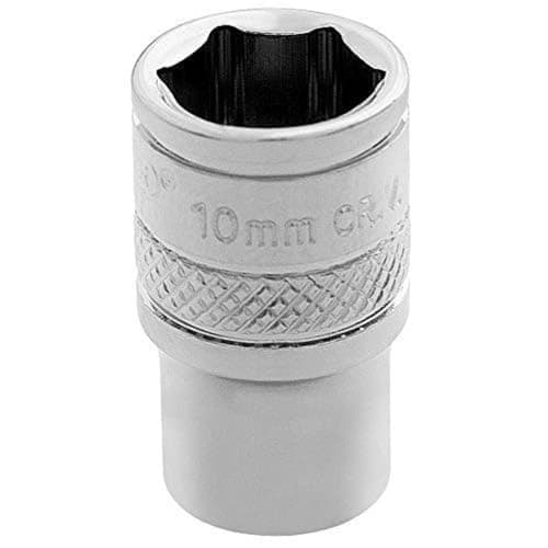Image of Draper 32562 1/4" Square Drive Polished Chrome Metric Socket, 10 mm Size , Blue