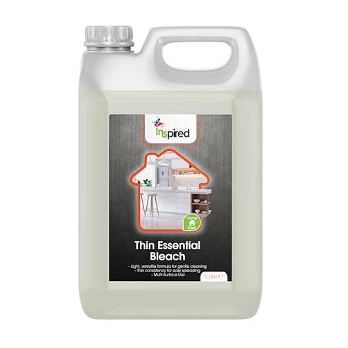 Image of Inspired - Thin Essential Bleach 5L - Gentle Yet Effective Cleaner for Floors, Surfaces & Light Stain Removal - Faster Drying Thin Formula for Domestic Household Use