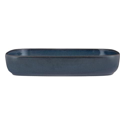 Image of Mason Cash Reactive Blue Rectangular Baker 31cm | 2 Litre Stoneware Oven Dish with Unique Glaze Finish – Ideal for Lasagne, Roasts, Vegetables & Crumbles | Dishwasher & Microwave Safe