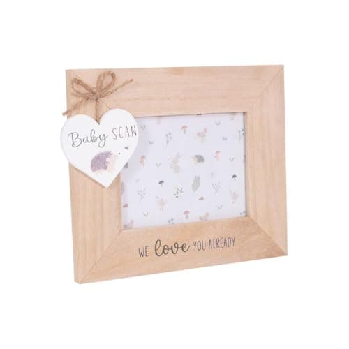 Image of Baby's First Scan Wooden Photo Frame Pregnancy Ultrasound Image Keepsake Gift