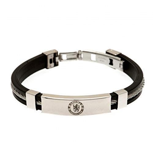 Image of Chelsea F.C. Silver Inlay Silicone Bracelet