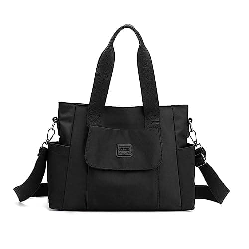 Image of YANAIER Multi-Pocket Tote Bag Handbag Women Hobo Shoulder Bag Casual Crossbody Purses for Work Shopping Travel Black