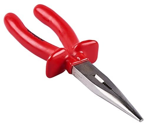 Image of Amtech - 200mm (8in) Long Nose Pliers, Slip-Guard Insulated Handles, Satin Finish