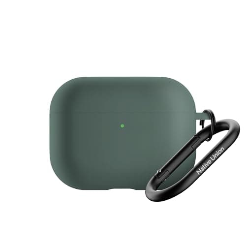 Image of Native Union Active Case for AirPods Pro 3 – Silky Smooth Matte Silicone Case with Clip to Attach Anywhere (Slate Green)