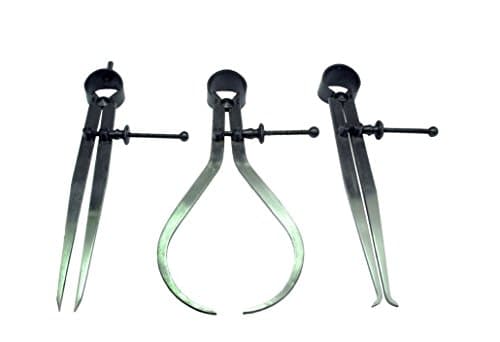 Image of Proops Spring Caliper Set x 3 Internal External Dividing Dividers 8" 200mm. (W4105) Free UK Postage