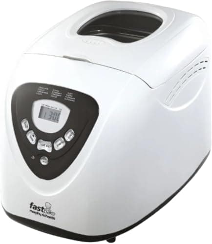 Image of Morphy Richards Fastbake Breadmaker, 12 Programmes, 1.5lb, 2lb Loaf Sizes, 13 Hour Delay Timer, Keep Warm, White, 48281