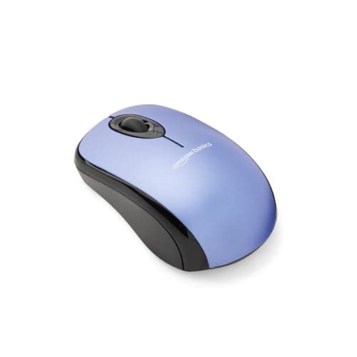 Image of Amazon Basics Wireless Computer Mouse with USB Nano Receiver – Blue
