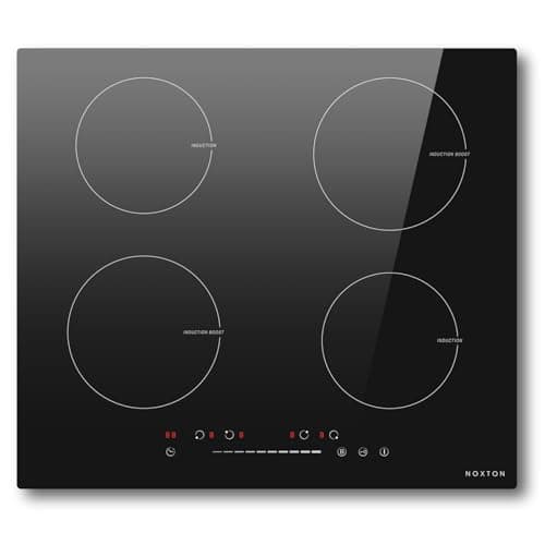 Image of NOXTON Plug in Induction Hob 60 cm Flex Zones with 13AMP Plug, Induction Hob 4 Ring Built-in Slide Control, Timer, Pause Function, Safe lock, 2800W, 220V-240V