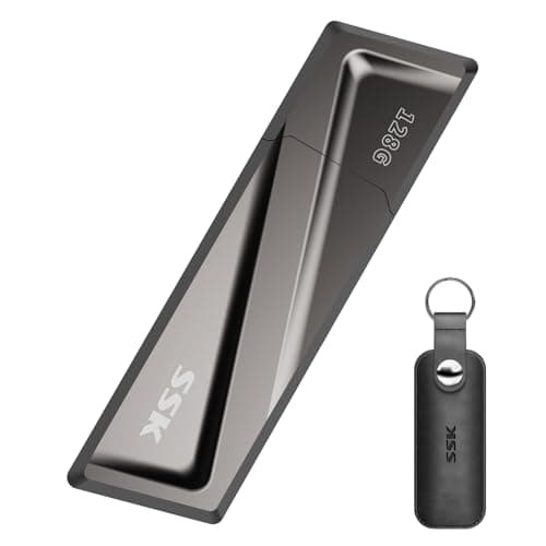 Image of SSK 128GB USB C SSD Solid State Flash Drive, Up to 550MB/s Fast USB Memory Stick,USB3.2 Gen2 Thumb Drive Pen Drive + USB C Adapter for Type-C Android phone,Laptop, Tablets and more