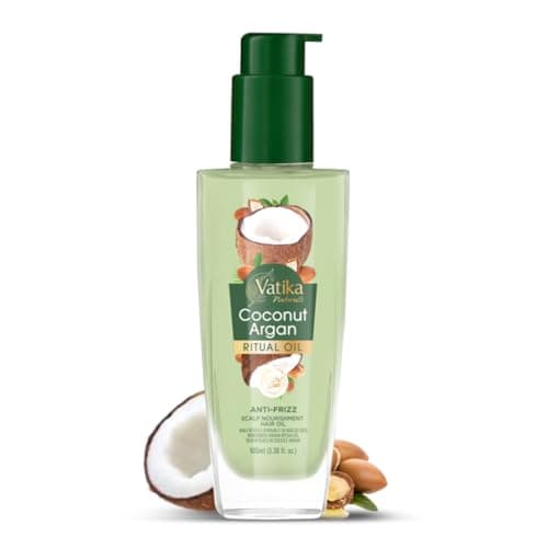 Image of Vatika Naturals Ritual Coconut Argan Hair Oil | 100 ml | Nourishing Hair Oil for Daily Use | Non-sticky, Anti-frizz, and Scalp Nourishment | Contains Coconut & Argan Oil