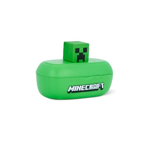 Image of OTL Technologies Minecraft Creeper 3D Collectable TWS Wireless Earphones with Charging Case for Kids 6+ Green