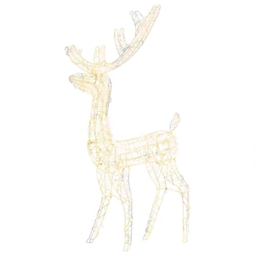 Image of vidaXL Acrylic Reindeer Christmas Decoration - 140 LEDs, Warm White Light, 120cm Tall, 8 Lighting Modes, Waterproof, Suitable for Indoor/Outdoor Use