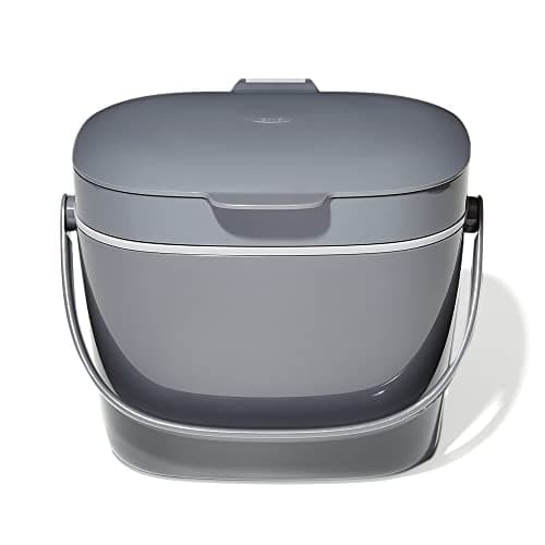 Image of OXO Good Grips Easy-Clean Compost Bin - Charcoal - 6.62 L, Plastic, Charcoal, 6.6L
