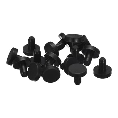 Image of sourcing map 16 Pieces Black Rubber Stopper, 4mm Plug Holes for 3.5-3.8mm/0.14-0.15" Hole