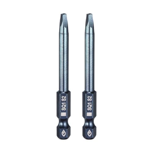 Image of sourcing map 2pcs Square Screwdriver Bit 1/4" Hex Shank SQ1 (2.5mm) Magnetic Head 2.6" Length S2 Steel 4-Point Screw Driver Bit for Repair Work Electric Screwdriver, Blue