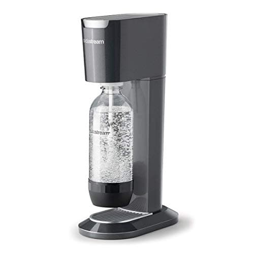 Image of sodastream Genesis Sparkling Water Maker Machine includes a 1 Litre Reusable BPA Free Water Bottle for Carbonating and 60 L CO2 Gas Cylinder - Black
