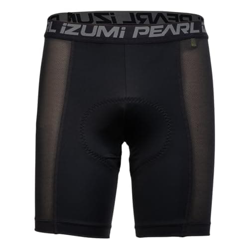 Image of PEARL IZUMI Men's 8" Transfer Liner Shorts, Moisture-Wicking Transfer Fabric with Mid-Rise Waistband, Black, Large