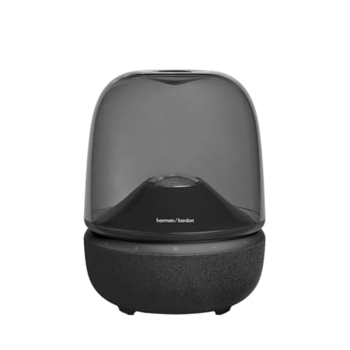 Image of Harman Kardon Aura Studio 5 Bluetooth Home Speaker, Constant Sound Field Technology with 3-Way Speaker Design, Multi-Speaker Connection by Auracast, Colourful Lightshows, 360° Ambient Glow, Black