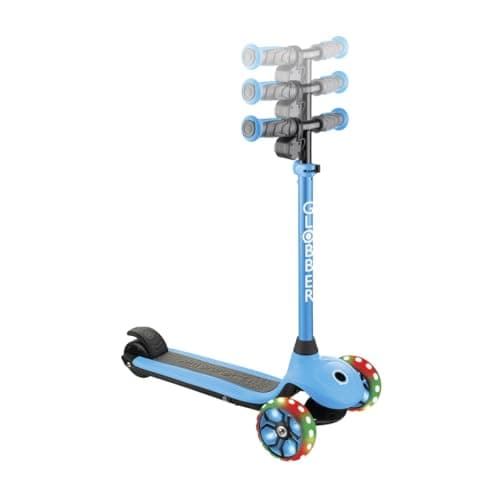 Image of Globber E Motion 4 Plus - 3 Wheel Electric kids Scooter - from 6 Years Plus - Dual Braking System - 2 Year Warranty (Sky Blue)